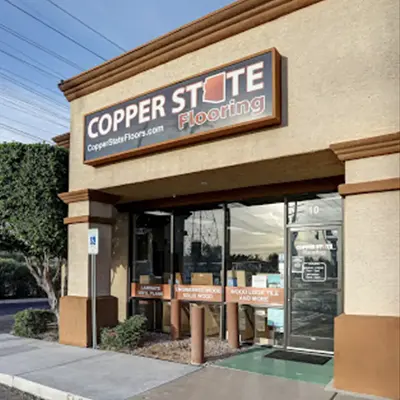 Copper State Flooring Store Front. We are located in Mesa, AZ and we service all of the Phoenix Valley.