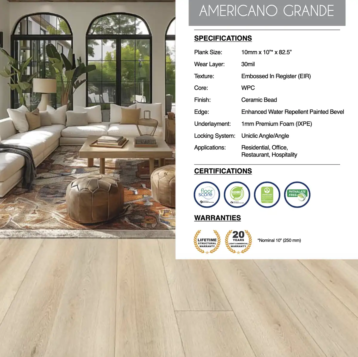 Americano Grande Collection Features and Benefits