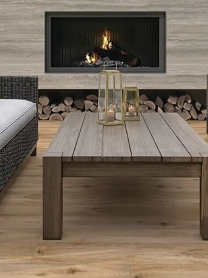 Daltile Pocelain wood looks for outdoor spaces. 