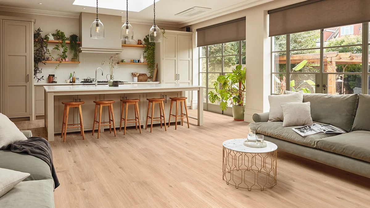 LooseLay Luxury Vinyl | Color Nude Danish Oak in a kitchen.